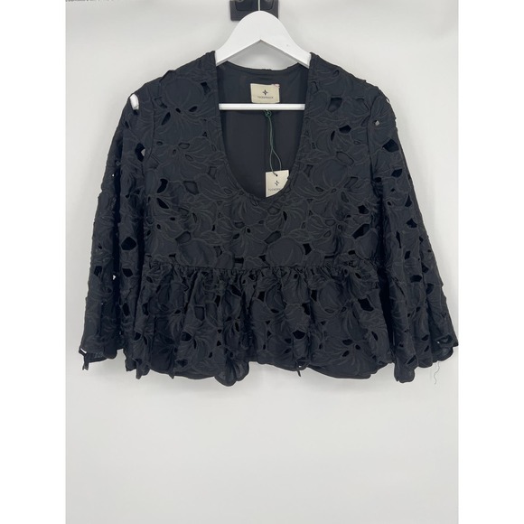 TUCKERNUCK Black Floral Lace Sylvie Blouse NWT Size Small - Picture 9 of 10
